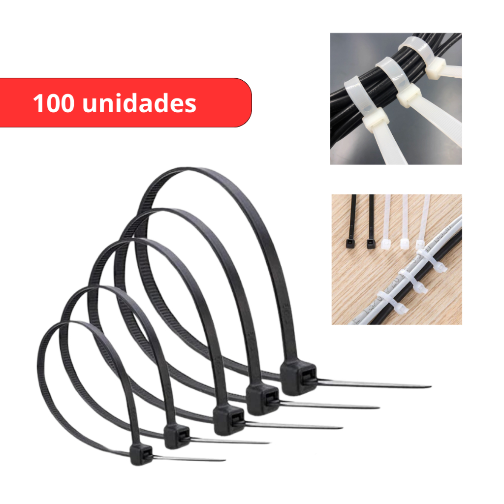 Abraçadeira de Nylon Enforca gato cinta plástica 100 unidades 30cm 20cm 10 cm em Oferta na Shopee