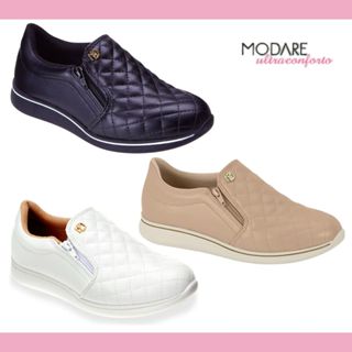Tênis Modare Feminino Confortavel Idosa Leve Antiderrapante Palmilha Macia Zíper Original em Oferta na Shopee