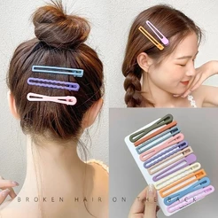 KIT 12unidades Cabelo Quebrado Um Clip De Uma Palavra Cabeça Para Trás O Lado Do Grampo De Meninas BB Fêmea