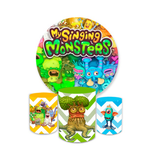 Kit Capa Painel Decorativo + 3 Capas Cilindro Sublimados Tema My Sinng Mosters Infantil em Oferta na Shopee