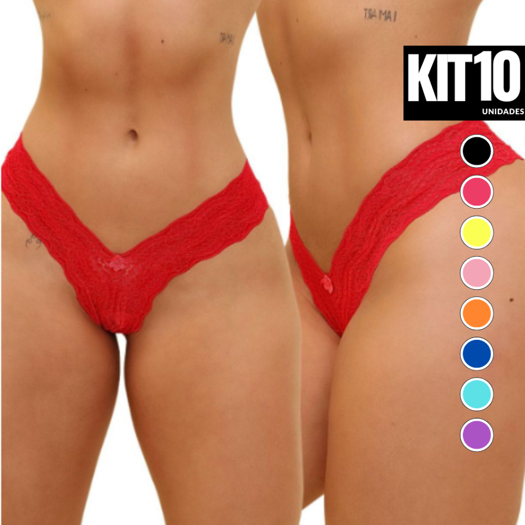 Kit 10 Calcinha Asa Delta Meia Caleçon Lingerie Renda Feminino Calesson Shortinho Sexy Lingerie em Oferta na Shopee