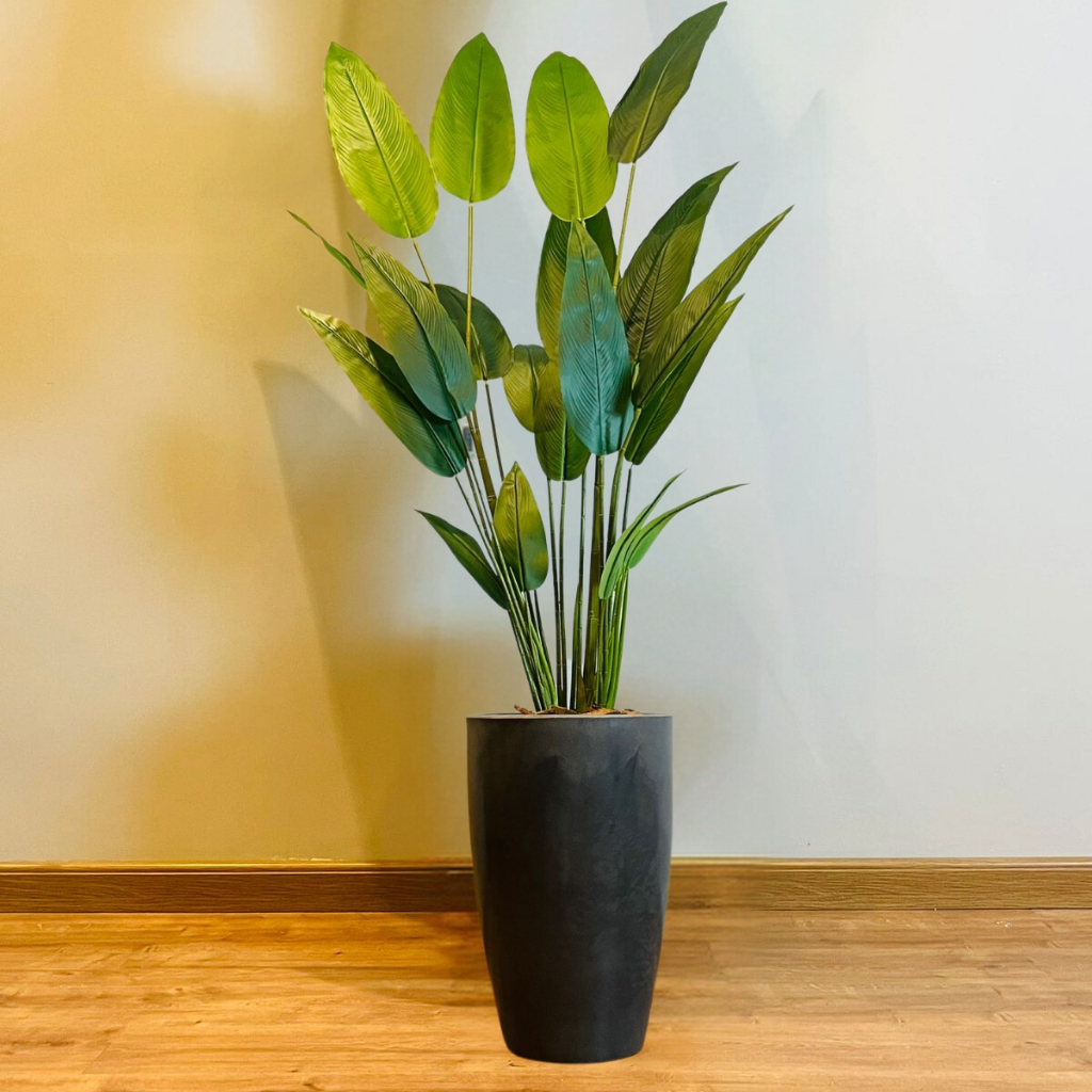 Planta Artificial Bananeira + Vaso Polietileno Completo