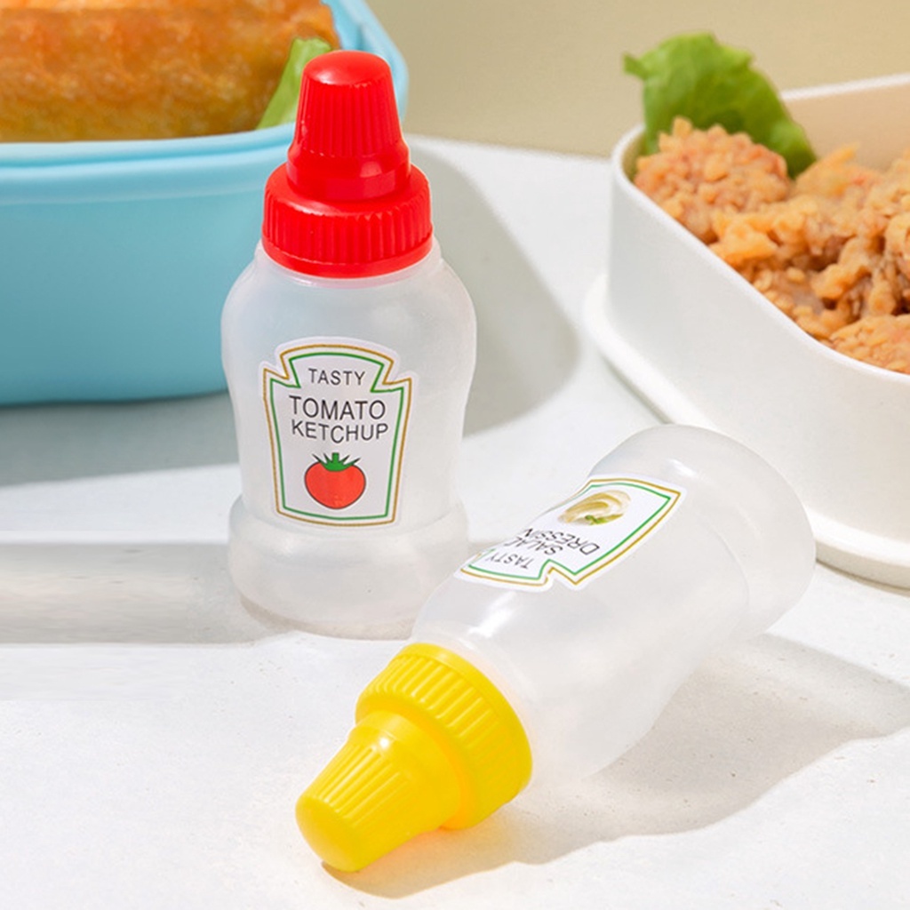 Kit 2 mini porta molho ketchup mostarda / bisnaga bisnaguinha lancheira infantil maionese mel limão azeite condimentos / potinho para