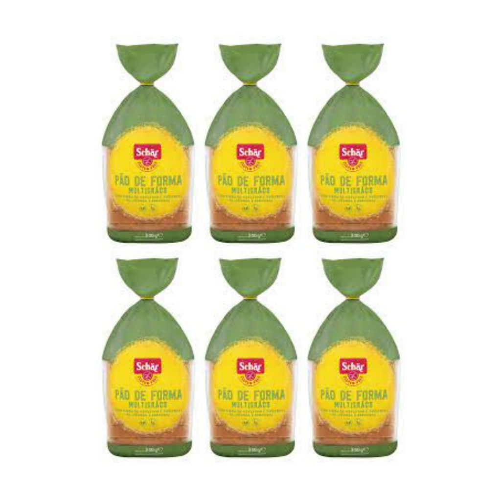 Kit 6 Pão de Forma Multigrãos Sem Glúten e Lactose 200g Schar