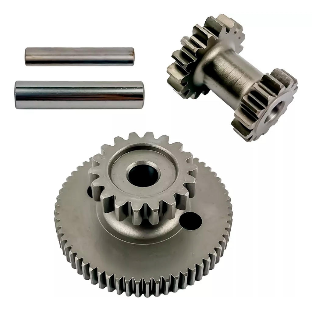 Kit Engrenagens de Partida Intermediária + Redução com Eixos CBX 200 Strada 1994 a 2002 - XR 200 1994 a 2002...