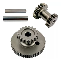 Kit Engrenagens de Partida Intermediária + Redução com Eixos CBX 200 Strada 1994 a 2002 - XR 200 1994 a 2002