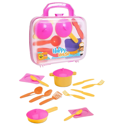 Maletinha Happy House Kit Panelinhas e Utensílios Brinquedo