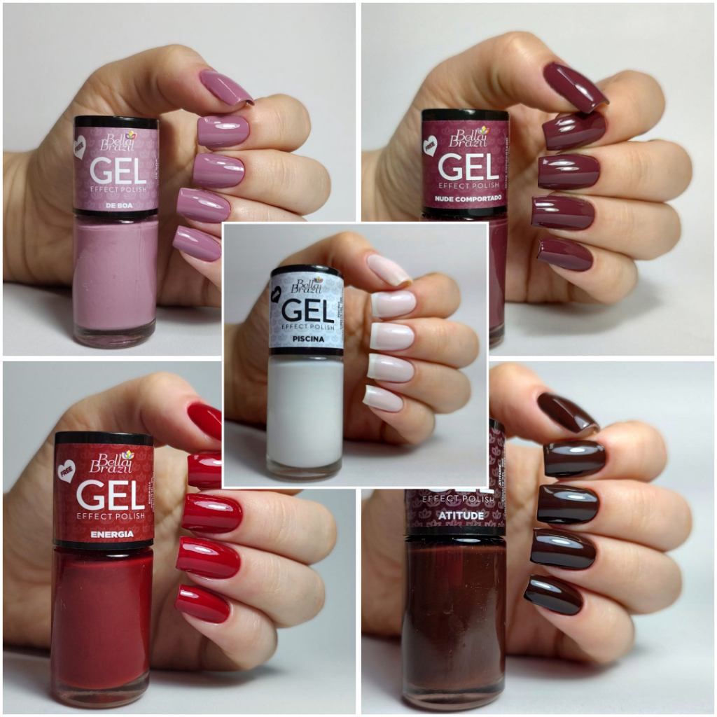 Esmaltes Efeito Gel Bella Brazil 9ml Seca Sem Cabine em Oferta na Shopee