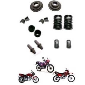 Prato sede válvula CBX 200 Strada / XR 200 / nx 200 + 2 retentores + 4 mola + 4 chaveta + 2 guias