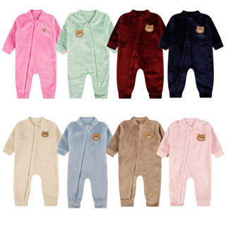 Kit 2 Macacões Infantil Peluciado em Fleece com Ziper Manga Longa em Oferta na Shopee