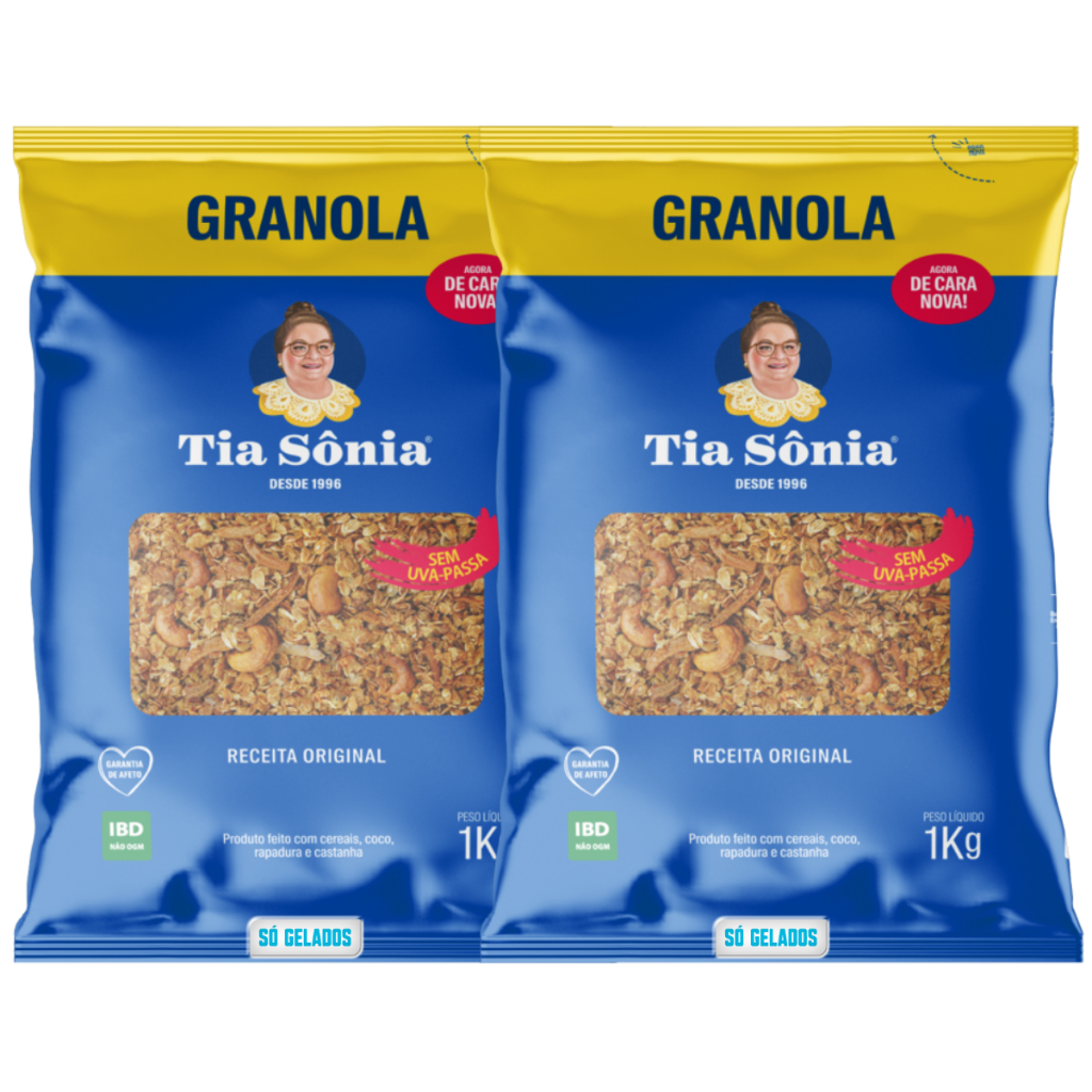 KIT 2X Granola Premium Tia Sônia 1kg ORIGINAL Sem Uva Passas l Sem Conservantes l ENVIO RÁPIDO IMEDIATO