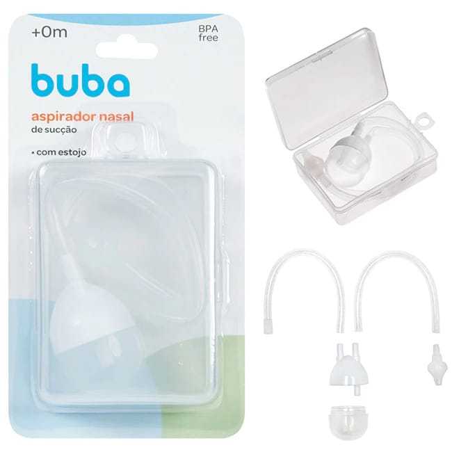 Aspirador Nasal De Sucção Catarro Coriza Com Estojo BUBA * Livre de BPA *