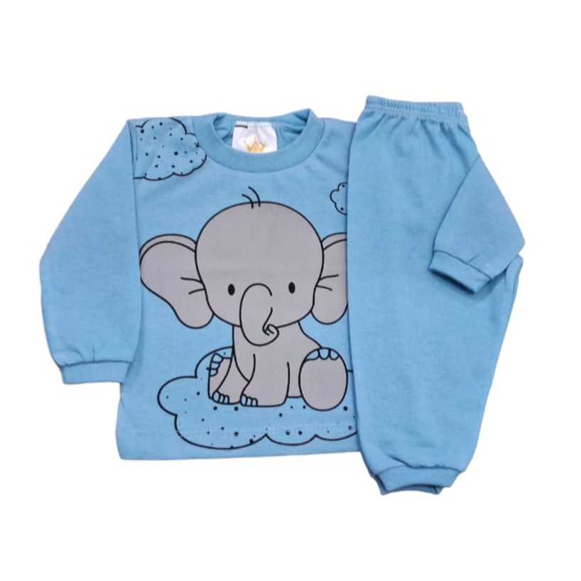 Conj de Blusa bebê longo com calça meia malha 100% algodão-2009