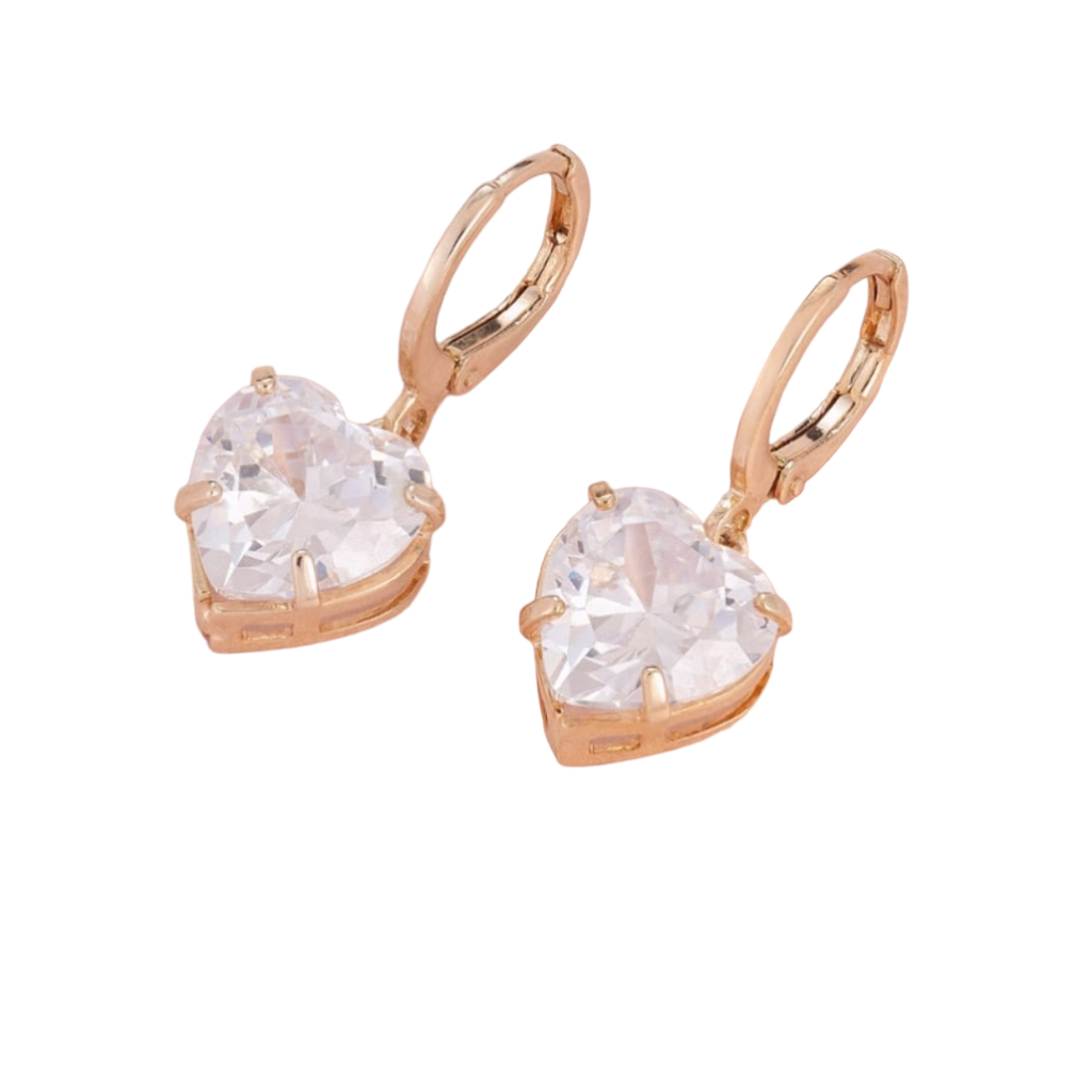 Brinco Rommanel Argola Com Coração Cristal de Zircônia Pendurado 10mm Mede 527301 em Oferta na Shopee