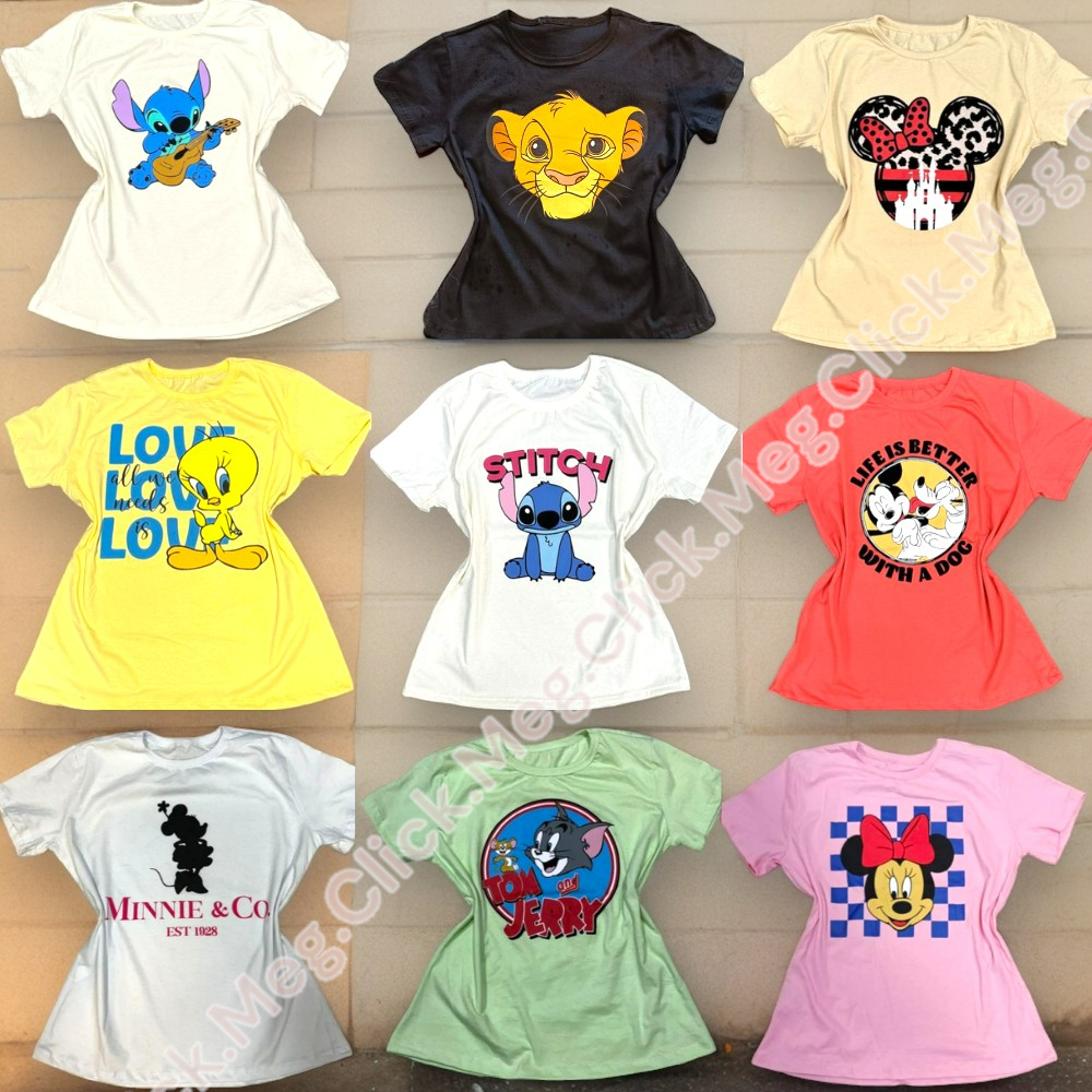 Kit Blusas Camisetas Blusinhas T-shirt BabyLook sortidas Feminina 100% algodão Infantil