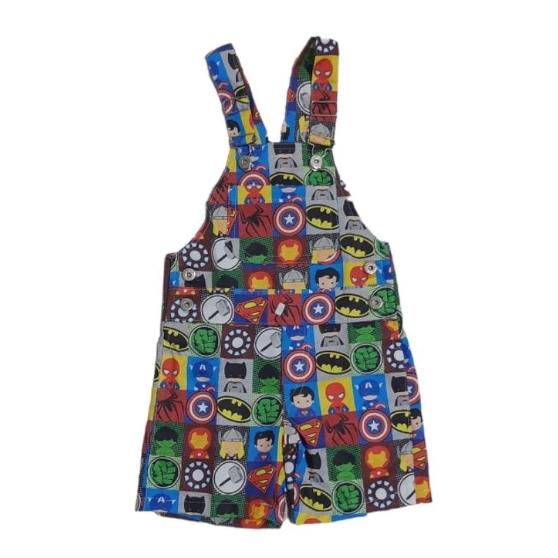 Jardineira Temática infantil Heróis Cut em Oferta na Shopee