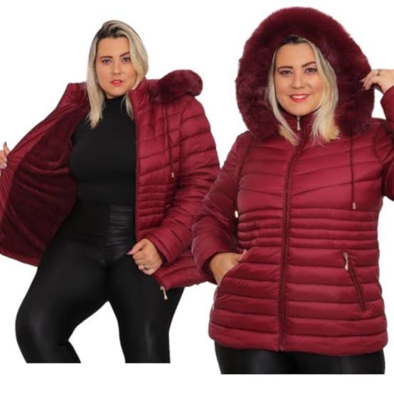 Jaqueta Bobojaco Feminina Plus Size Forrada com Pelinhos em Oferta na Shopee