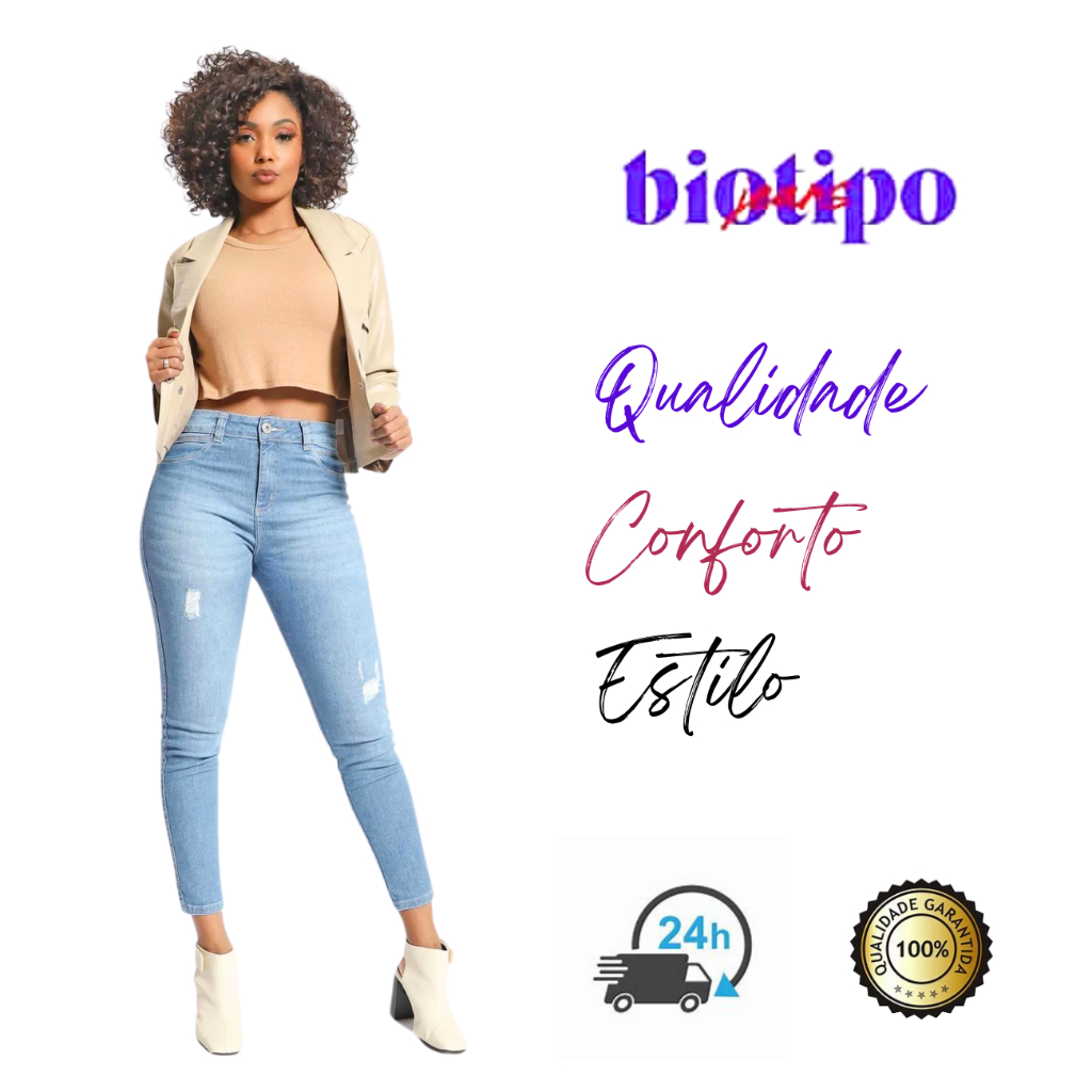 Calça Jeans Feminina Skinny Biotipo Jenas Elastano Premium