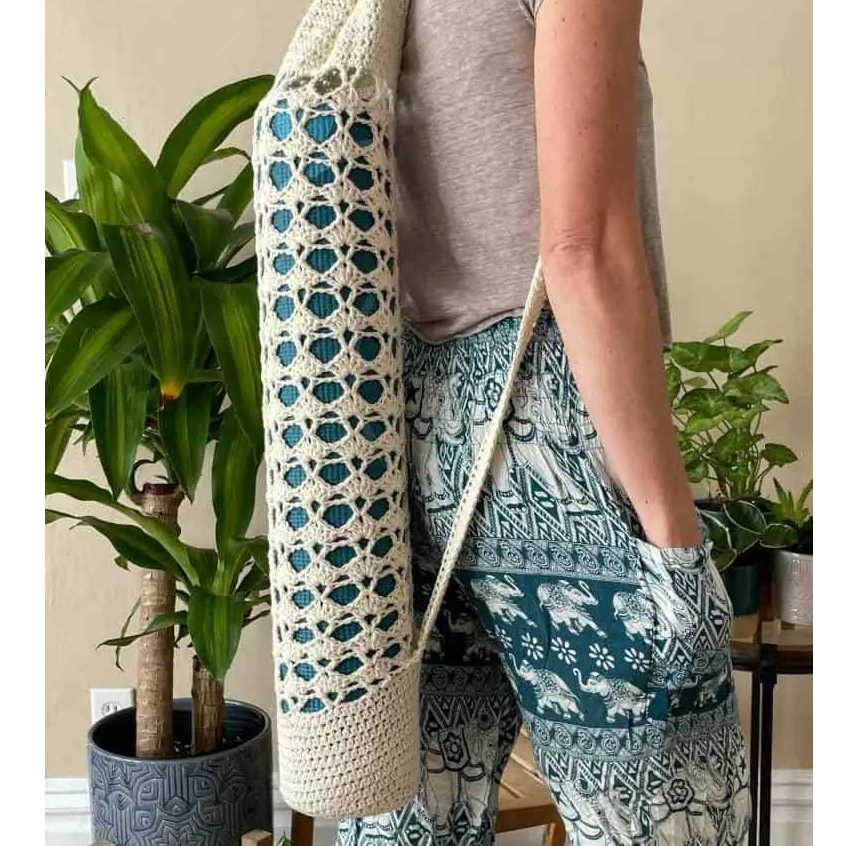 Imagem Bolsa Yoga Mat - Bolsa em crochê para tapete de Yoga