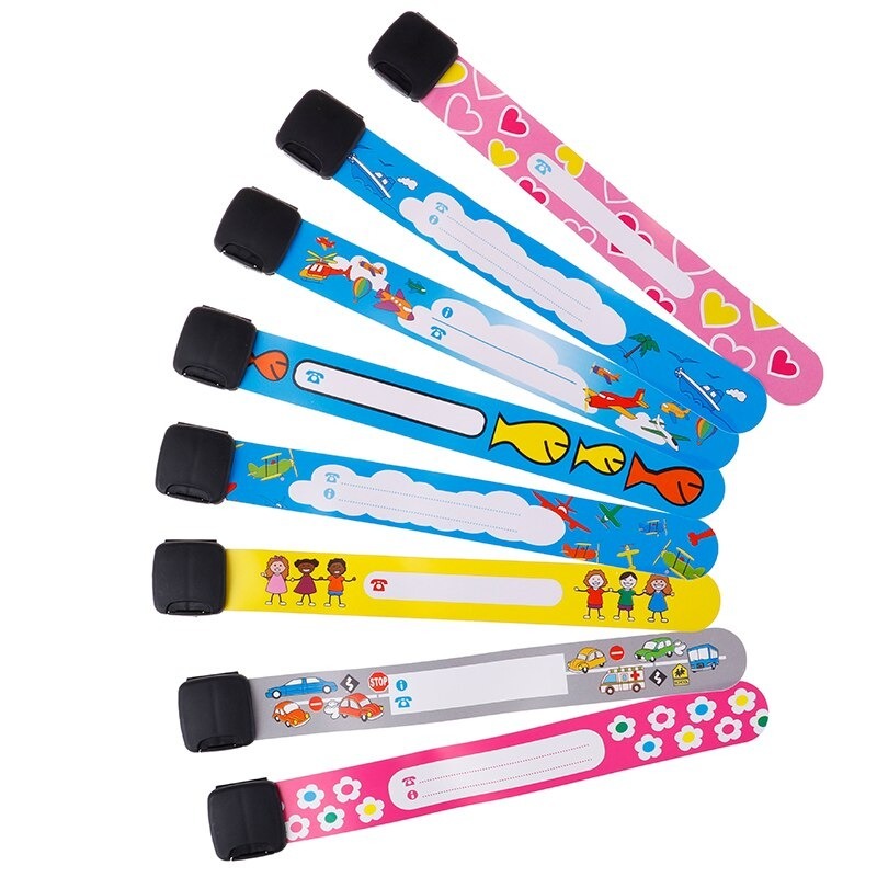 Kit 3 Pulseiras De Identificação Infantil Impermeável Praia Piscina Reutilizável