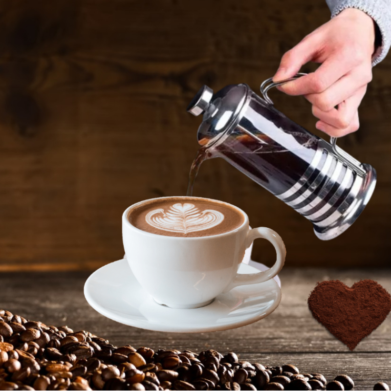 Cafeteira Prensa INOX 350ML Cafeteira Prensa Plástico Resistente 300ML