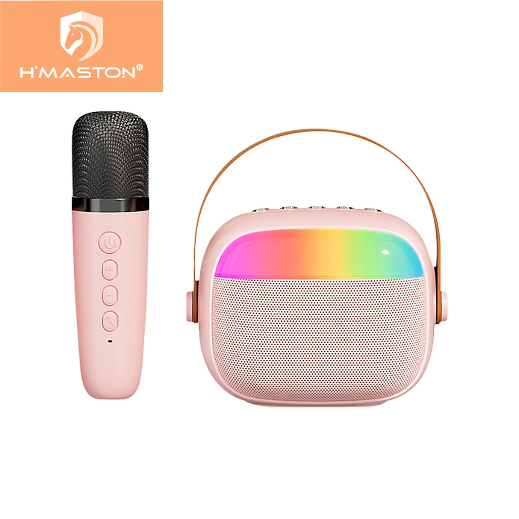 H'maston MX01/02/03/04/05/06/07/AM16 Caixa Som Bluetooth Portatil Karaokê Com Microfone E Luz Led - Audio