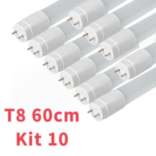 Kit c/10 Lâmpadas tubular led T8 9w 3000k/4000k/6500k 60cm Envio Já PROMOÇÃO