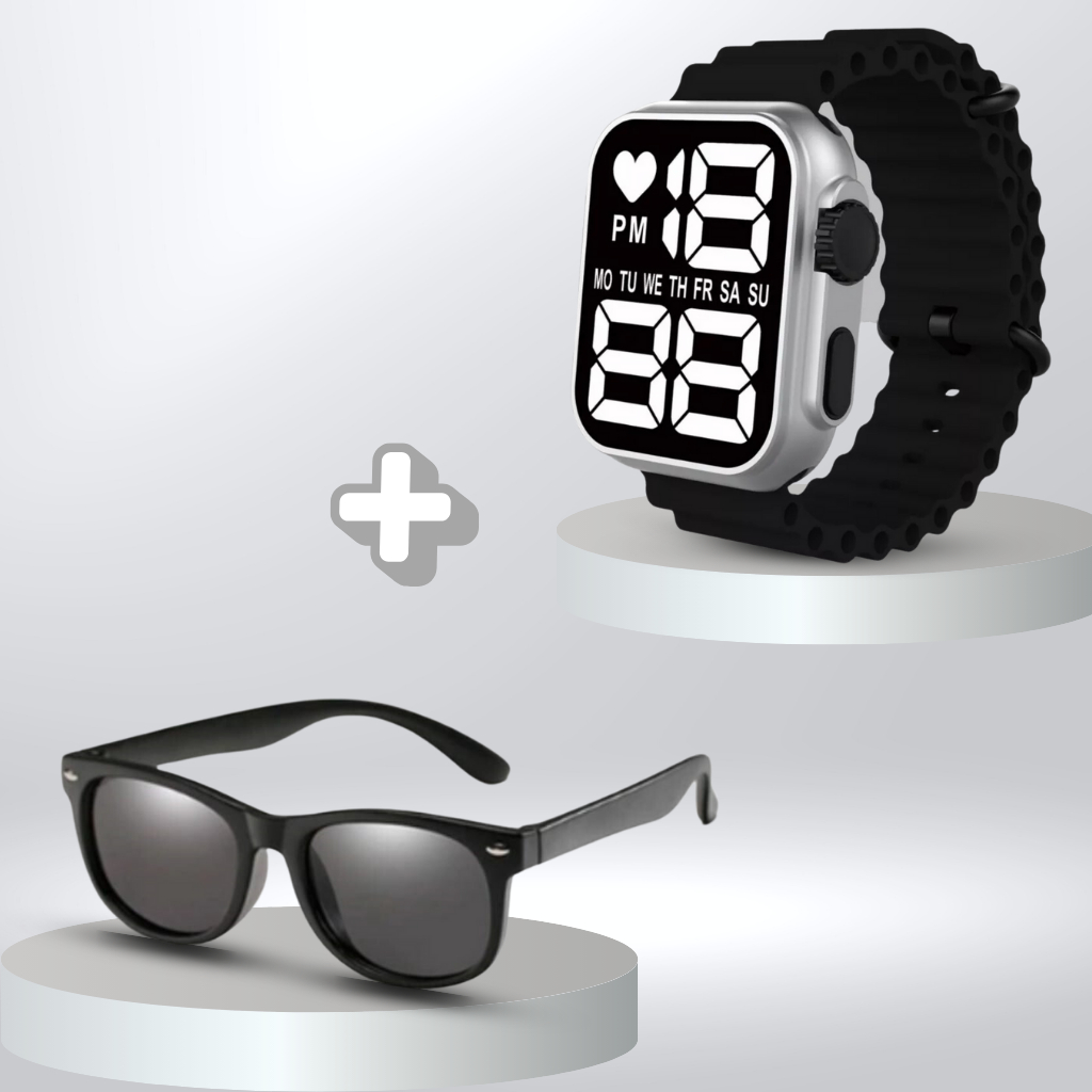 Kit Relógio Digital Led Casual e Óculos de Sol Infantil em Oferta na Shopee