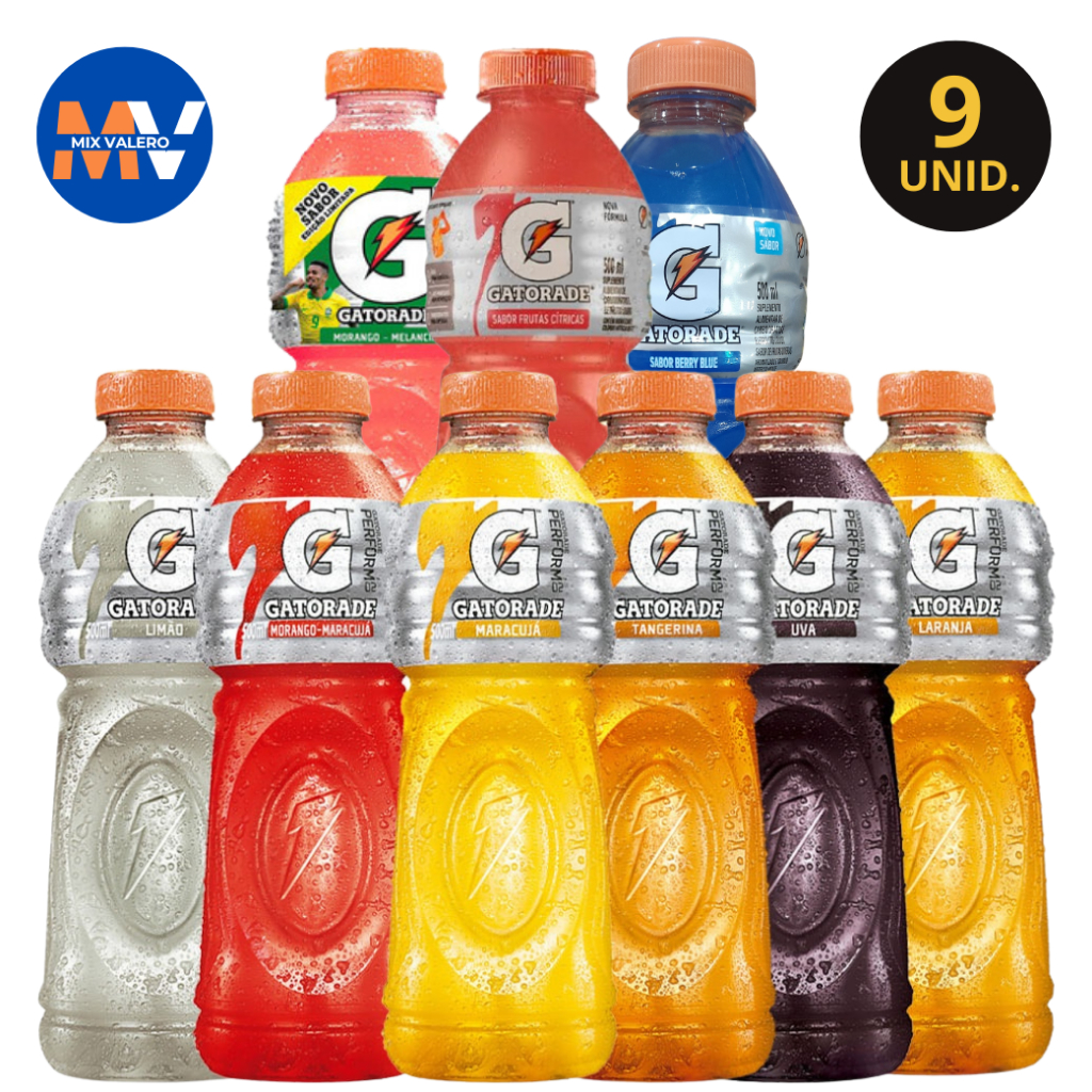 Gatorade 500ml Fardo 9un Hidratação Energia Disposição Sabores Diversos Envio Imediato Validade Longa