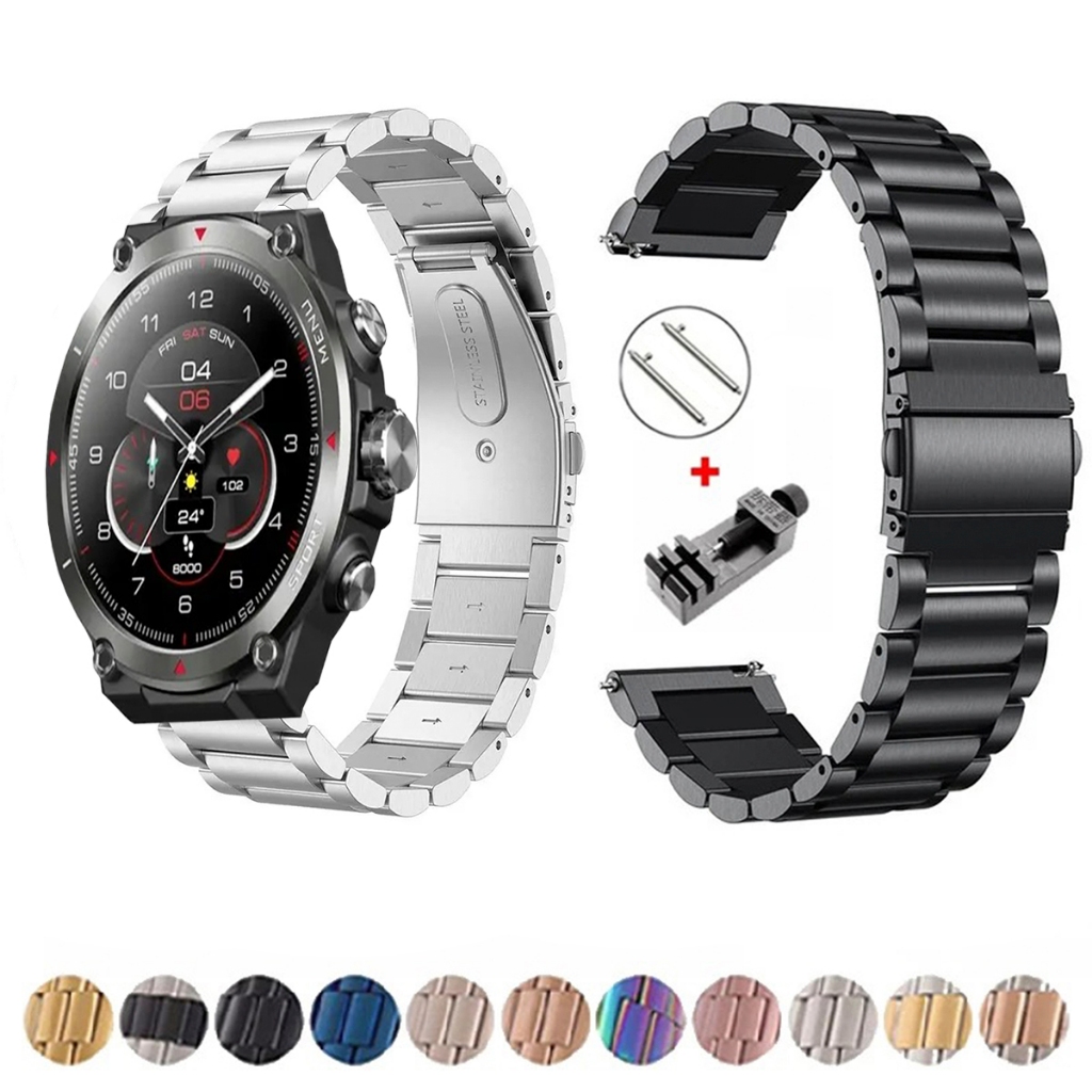 Pulseira de 22mm Metal Elos de aço inox para Zeblaze Stratos 2 de Engate Rapido