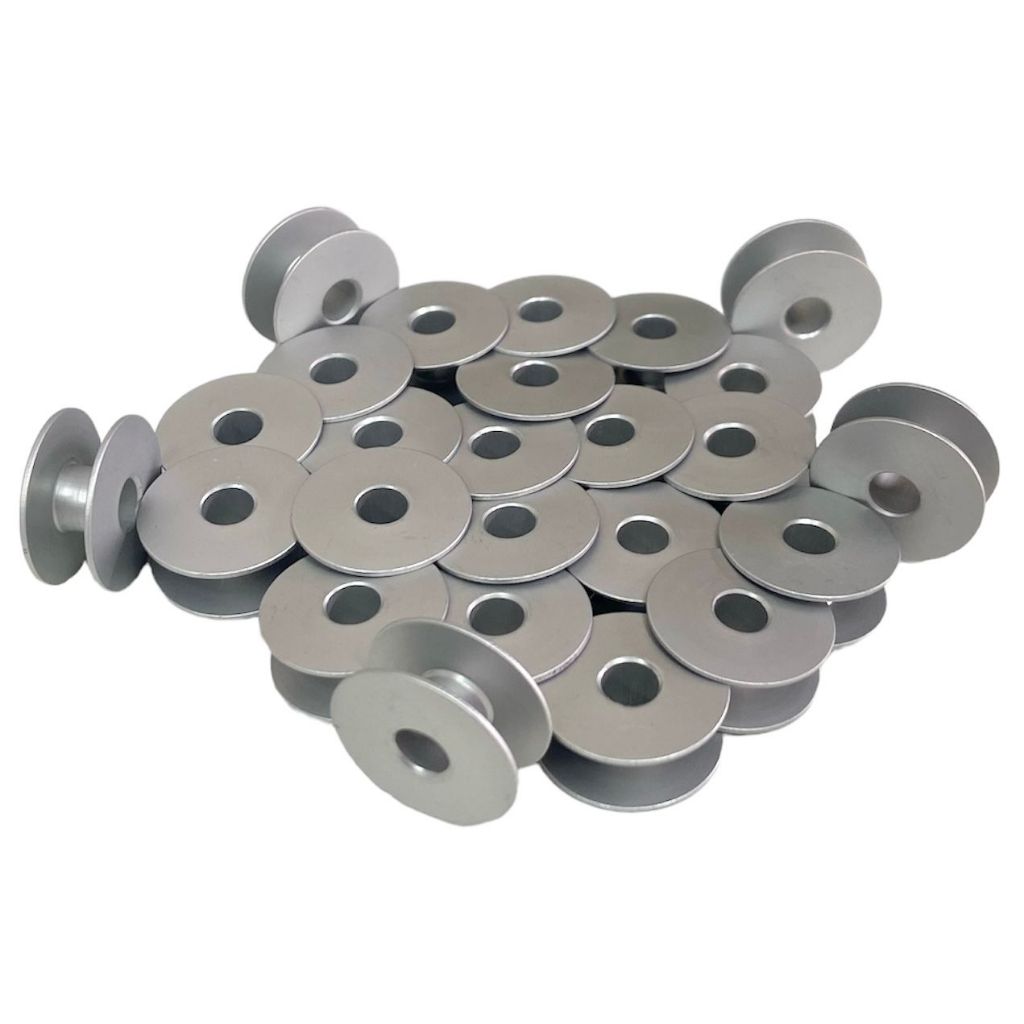Bobina Carretilha Alumínio Máquina de Costura Reta / 20U / 3 Pontinho Industrial 25 Unidades
