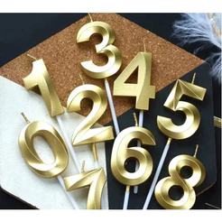 Vela de Aniversário Unidade Design Perolizada Dourada - Decoração