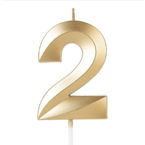 Vela de Aniversário Unidade Design Perolizada Dourada - Decoração — imagem 2 de 2