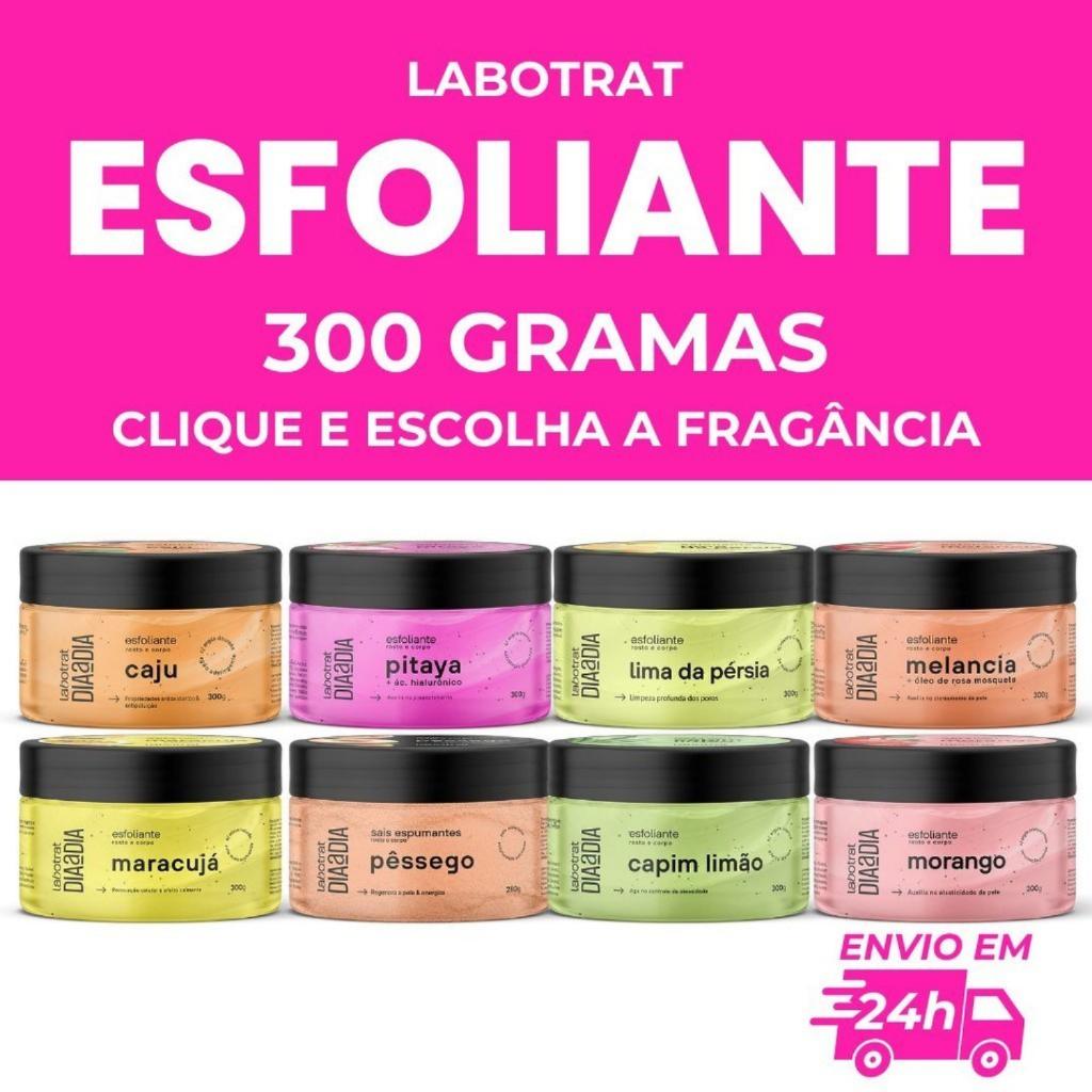 Esfoliante de Frutas Dia a Dia Labotrat Corporal e Facial Banho Perfumado Relaxante 300gr