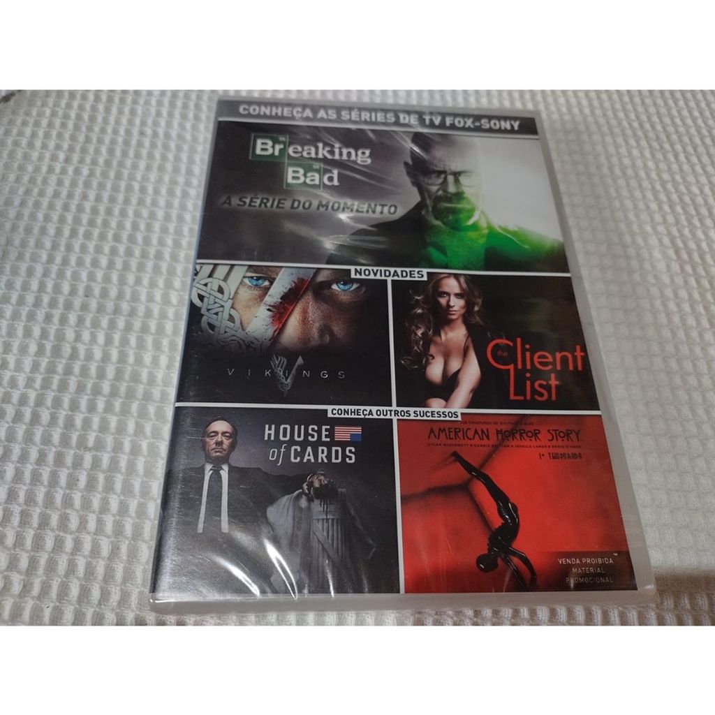 Dvd Promocional Séries Tv Fox-sony Breaking Bad,vikings,house Of American Horror Story Lacrado