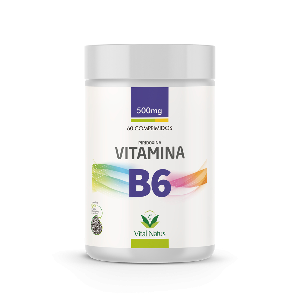 Vitamina B6 - Piridoxina 98mg - 100% IDR - 60 Comps - Vital Natus