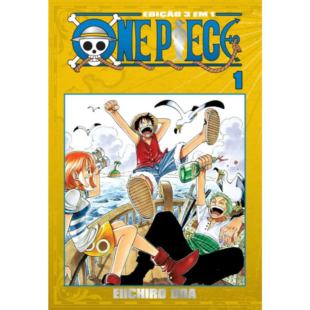 Livro Manga One Piece 3 em 1 Vol. 1 Eiichiro Oda em Oferta na Shopee