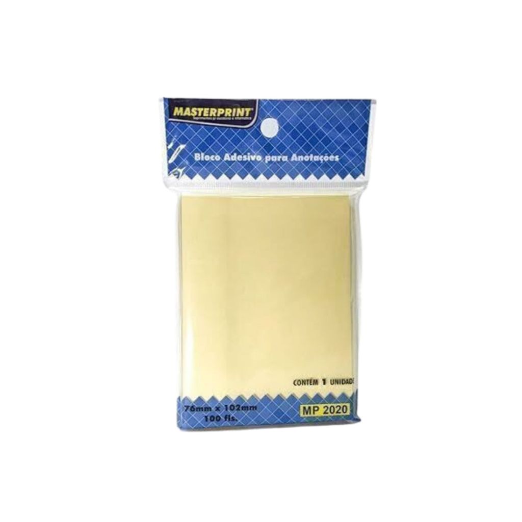 Bloco Adesivo para Anotações Amarelo MP2020 76 x 102 mm 100 Folhas - Masterprint