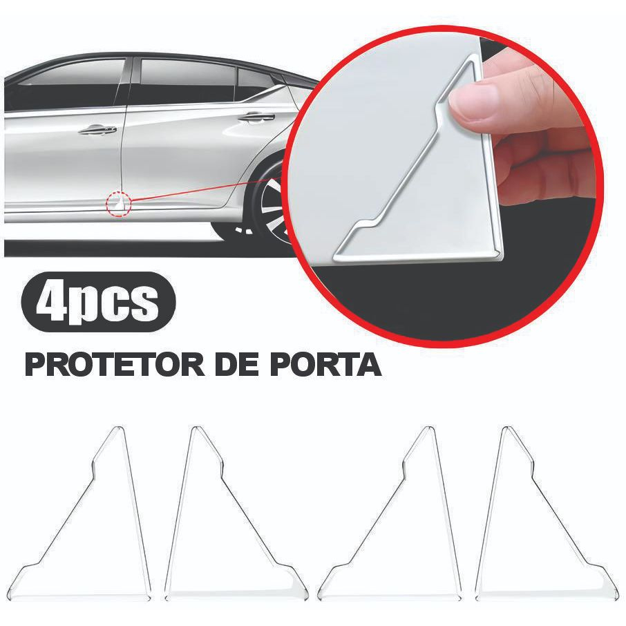 Kit 04 Protetores Canto de Porta Triangular Universal (Todos os Carros)  Resinado 3D Alto ...