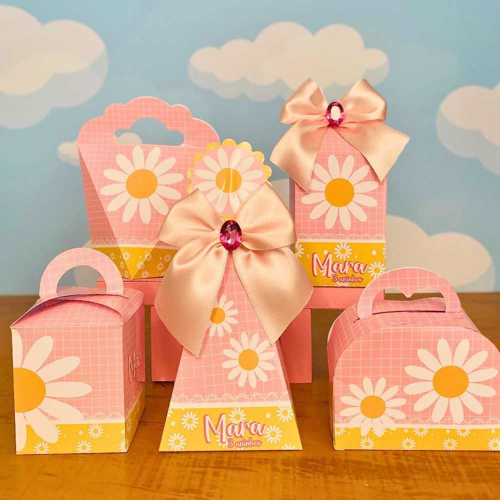 Kit Festa MARGARIDAS ROSA | Personalizados | Lembrancinhas | Festa infantil | Aniversário