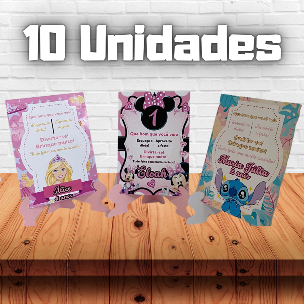 10 Unidades Agradecimento centro de mesa  TODOS OS TEMAS! em Oferta na Shopee