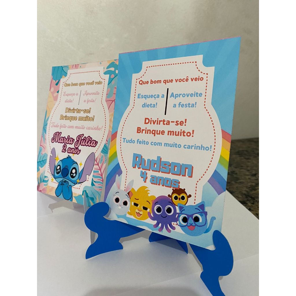 15 Unidades Agradecimento centro de mesa  TODOS OS TEMAS!