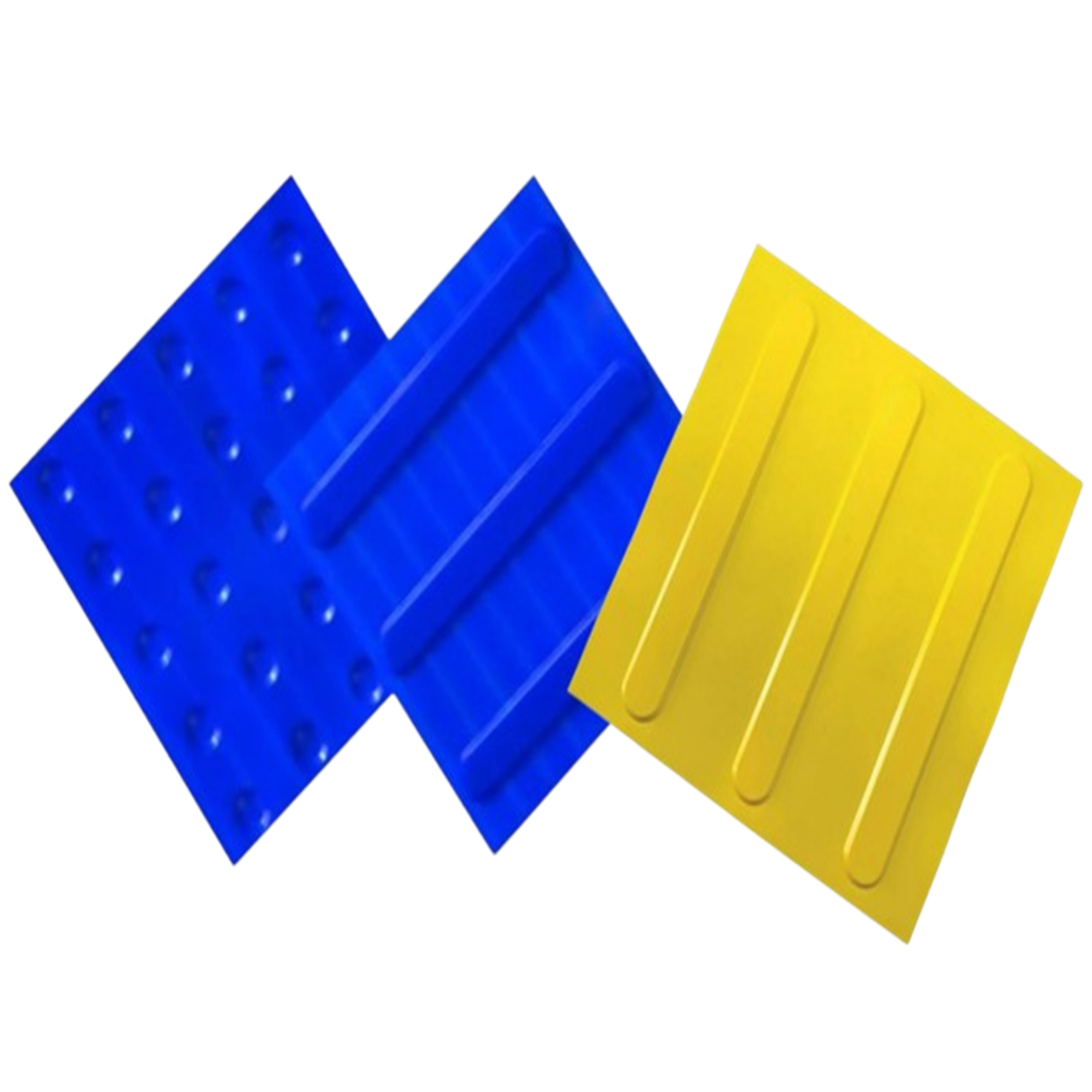 Piso Tátil Direcional Amarelo-1 Peça De Pvc 25 X 25cm