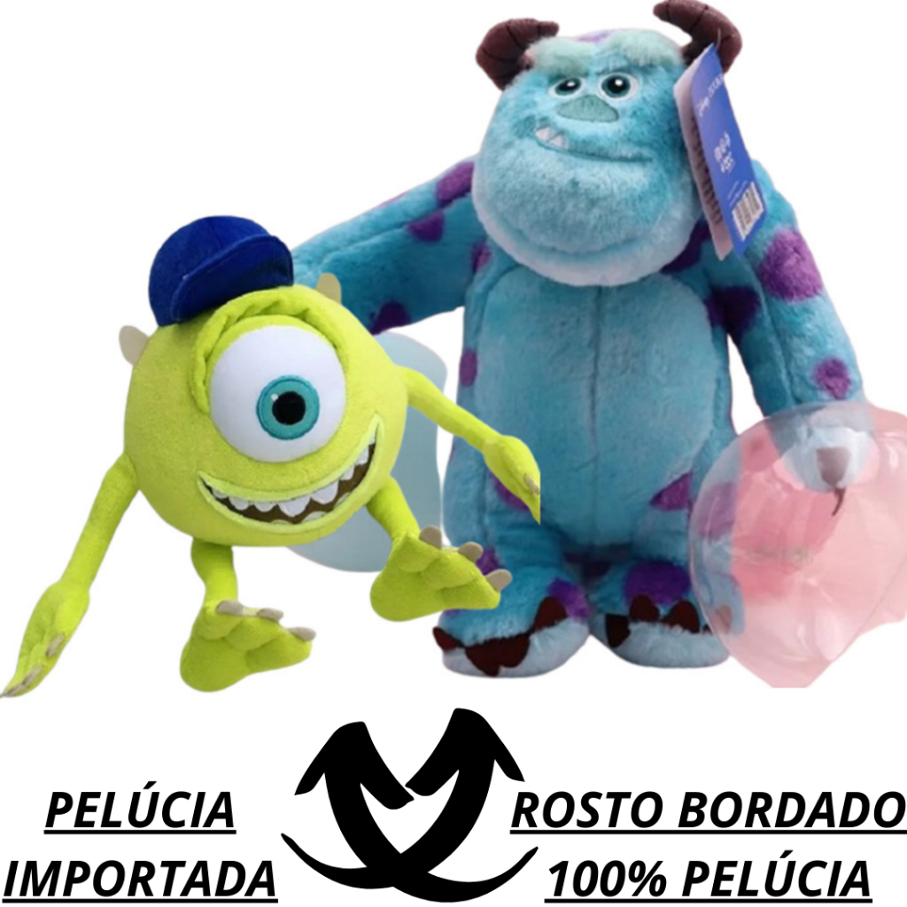 Pelúcia monstrinho Mikee & Sulivan Monstros S/A Disney 25 Cm Pelúcia importada Para Crianças