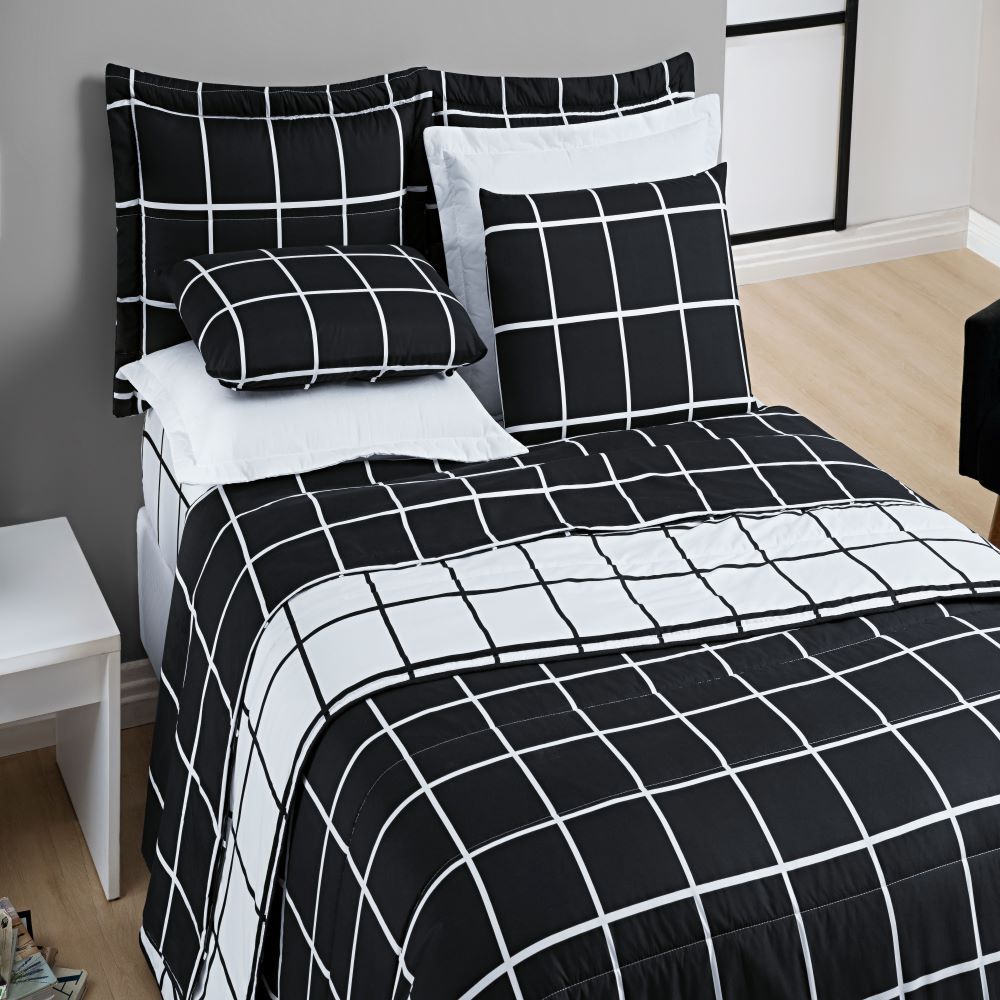 Cobre Leito Austin Casal Queen 3 Peças Micropercal 200 Fios Macio Confortável Porta Travesseiros Enxoval Cama Luxo