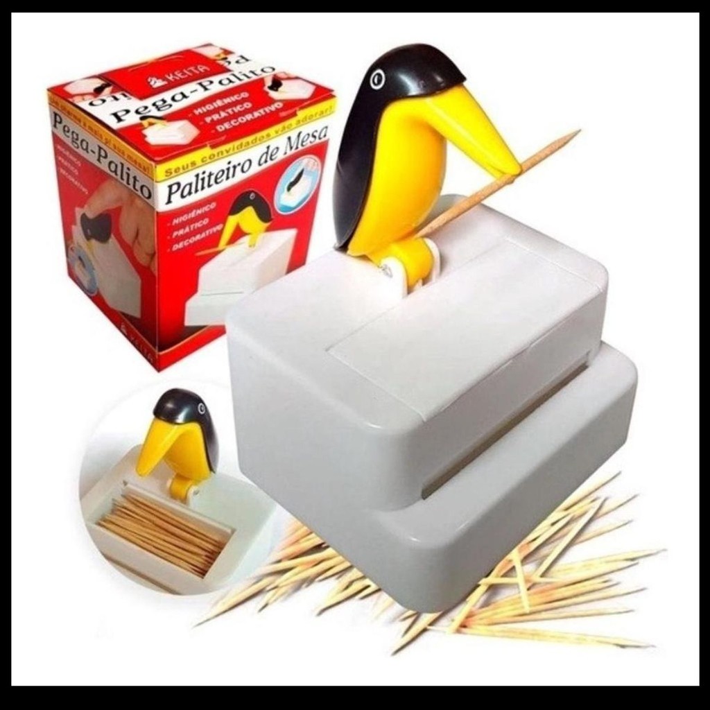 Paliteiro De Mesa Tucano/Pinguim Pega Palito De Dente Retro