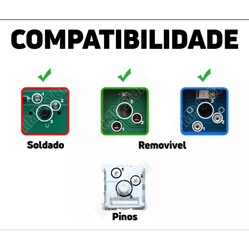 Switch Redragon outemu para teclado mecânico 30 peças - detalhe