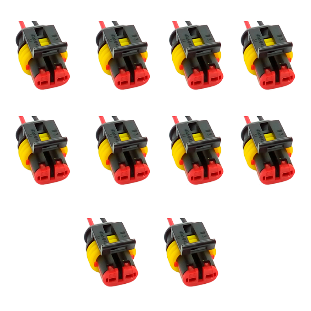 Plug Chicote Superseal 2 vias  bobina ignição Uno, palio, corsa, Siena, Tempra, 10 peças