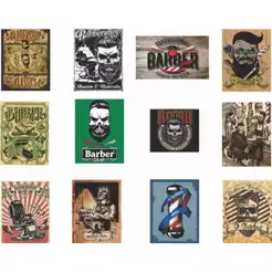 Kit 10 Quadros Barbearia Salão Barbeiro Corte Barba Shop Barber