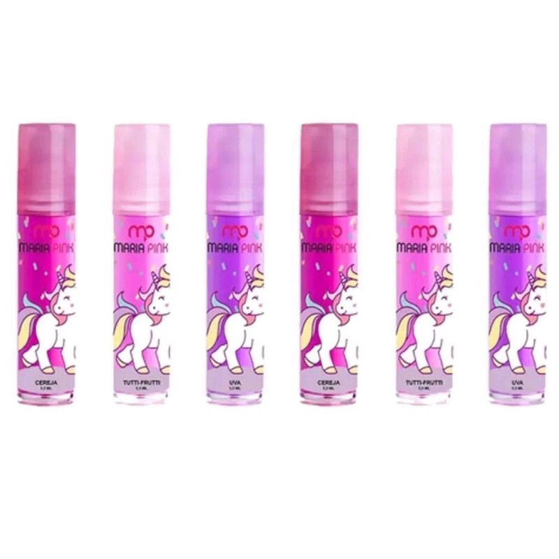 Kit 3 Brilho Labial Unicórnio Infantil- Maria Pink em Oferta na Shopee